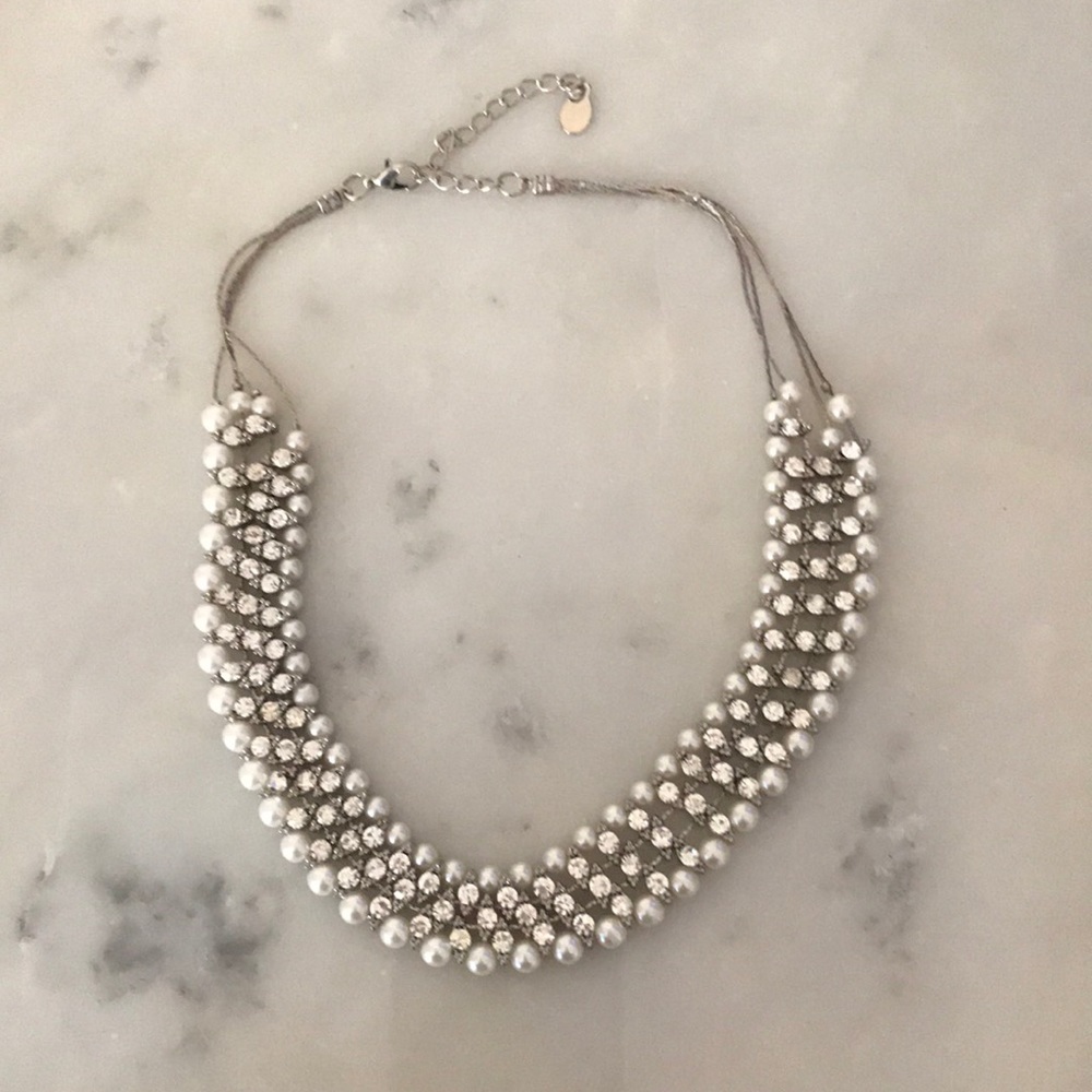 Pearl and crystal necklace